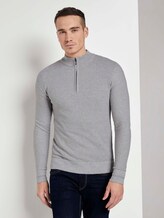 Fein strukturierter Troyer Pullover - Männer - Grey Heather Melange Fein strukturierter Troyer Pullover - Männer - Grey Heather Melange - 1 - TOM TAILOR