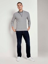 Fein strukturierter Troyer Pullover - Männer - Grey Heather Melange Fein strukturierter Troyer Pullover - Männer - Grey Heather Melange - 3 - TOM TAILOR