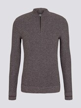 Fein strukturierter Troyer Pullover - Männer - dark wineberry melange Fein strukturierter Troyer Pullover - Männer - dark wineberry melange - 7 - TOM TAILOR
