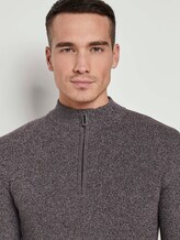 Fein strukturierter Troyer Pullover - Männer - dark wineberry melange Fein strukturierter Troyer Pullover - Männer - dark wineberry melange - 9 - TOM TAILOR