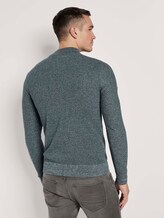 Fein strukturierter Troyer Pullover - Männer - sapphire green melange Fein strukturierter Troyer Pullover - Männer - sapphire green melange - 2 - TOM TAILOR