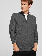 Fein strukturierter Troyer Pullover - Männer - Black Fein strukturierter Troyer Pullover - Männer - Black - 5 - TOM TAILOR