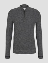 Fein strukturierter Troyer Pullover - Männer - Black Fein strukturierter Troyer Pullover - Männer - Black - 7 - TOM TAILOR