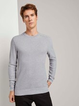 Fein strukturierter Pullover - Männer - Grey Heather Melange Fein strukturierter Pullover - Männer - Grey Heather Melange - 1 - TOM TAILOR