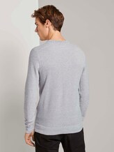 Fein strukturierter Pullover - Männer - Grey Heather Melange Fein strukturierter Pullover - Männer - Grey Heather Melange - 2 - TOM TAILOR