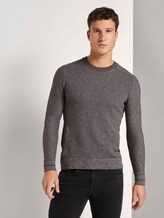 Fein strukturierter Pullover - Männer - dark wineberry melange Fein strukturierter Pullover - Männer - dark wineberry melange - 1 - TOM TAILOR