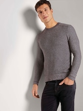 Fein strukturierter Pullover - Männer - dark wineberry melange Fein strukturierter Pullover - Männer - dark wineberry melange - 5 - TOM TAILOR