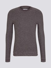Fein strukturierter Pullover - Männer - dark wineberry melange Fein strukturierter Pullover - Männer - dark wineberry melange - 7 - TOM TAILOR