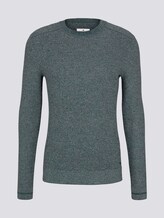 Fein strukturierter Pullover - Männer - sapphire green melange Fein strukturierter Pullover - Männer - sapphire green melange - 7 - TOM TAILOR