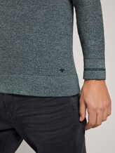 Fein strukturierter Pullover - Männer - sapphire green melange Fein strukturierter Pullover - Männer - sapphire green melange - 9 - TOM TAILOR