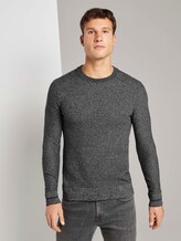Fein strukturierter Pullover - Männer - Black Fein strukturierter Pullover - Männer - Black - 1 - TOM TAILOR