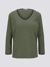 Langarmshirt mit Streifenstruktur - Frauen - green navy popcorn structure Langarmshirt mit Streifenstruktur - Frauen - green navy popcorn structure - 7 - TOM TAILOR