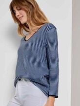Langarmshirt - Frauen - blue navy popcorn structure Langarmshirt - Frauen - blue navy popcorn structure - 5 - TOM TAILOR