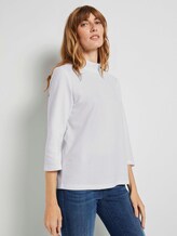 3/4 Arm Shirt mit Ottoman Struktur - Frauen - Whisper White 3/4 Arm Shirt mit Ottoman Struktur - Frauen - Whisper White - 5 - TOM TAILOR
