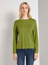 Langarmshirt in Melange Optik - Frauen - wood green melange Langarmshirt in Melange Optik - Frauen - wood green melange - 1 - TOM TAILOR