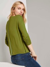 Langarmshirt in Melange Optik - Frauen - wood green melange Langarmshirt in Melange Optik - Frauen - wood green melange - 5 - TOM TAILOR