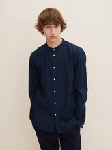 Stehkragenhemd mit feiner Struktur - Männer - navy small dobby Stehkragenhemd mit feiner Struktur - Männer - navy small dobby - 1 - TOM TAILOR Denim