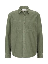 TOM TAILOR DENIM Herren Cord-Hemd mit Brusttaschen, grün, Gr.XL