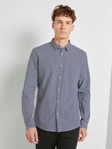 Gemustertes Hemd Slim Fit - Männer - navy white mini vichy Gemustertes Hemd Slim Fit - Männer - navy white mini vichy - 1 - TOM TAILOR Denim