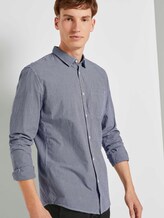 Gemustertes Hemd Slim Fit - Männer - navy white mini vichy Gemustertes Hemd Slim Fit - Männer - navy white mini vichy - 5 - TOM TAILOR Denim