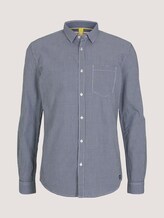 Hemd Slim Fit met patroon - Mannen - navy white mini vichy Hemd Slim Fit met patroon - Mannen - navy white mini vichy - 7 - TOM TAILOR Denim