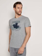 Print T-Shirt - Männer - Middle Grey Melange Print T-Shirt - Männer - Middle Grey Melange - 1 - TOM TAILOR