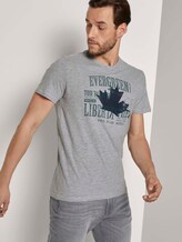 Print T-Shirt - Männer - Middle Grey Melange Print T-Shirt - Männer - Middle Grey Melange - 5 - TOM TAILOR