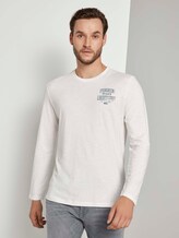 Langarmshirt mit Brustprint - Männer - Light Marsmallow Langarmshirt mit Brustprint - Männer - Light Marsmallow - 1 - TOM TAILOR