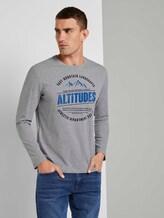 Langarmshirt mit Print - Männer - Middle Grey Melange Langarmshirt mit Print - Männer - Middle Grey Melange - 5 - TOM TAILOR