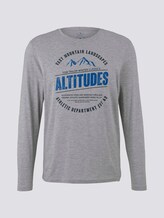 Langarmshirt mit Print - Männer - Middle Grey Melange Langarmshirt mit Print - Männer - Middle Grey Melange - 7 - TOM TAILOR