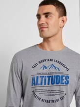Langarmshirt mit Print - Männer - Middle Grey Melange Langarmshirt mit Print - Männer - Middle Grey Melange - 9 - TOM TAILOR