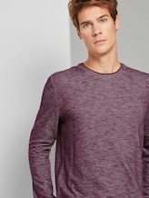 Meliertes Langarmshirt - Männer - Dusty Wildberry Red Meliertes Langarmshirt - Männer - Dusty Wildberry Red - 9 - TOM TAILOR