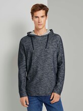 Meliertes Langarmshirt mit Kapuze - Männer - Sky Captain Blue Meliertes Langarmshirt mit Kapuze - Männer - Sky Captain Blue - 1 - TOM TAILOR
