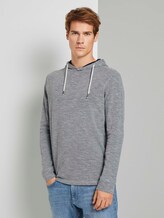 Meliertes Langarmshirt mit Kapuze - Männer - Middle Grey Melange Meliertes Langarmshirt mit Kapuze - Männer - Middle Grey Melange - 1 - TOM TAILOR
