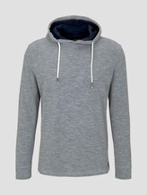 Meliertes Langarmshirt mit Kapuze - Männer - Middle Grey Melange Meliertes Langarmshirt mit Kapuze - Männer - Middle Grey Melange - 7 - TOM TAILOR