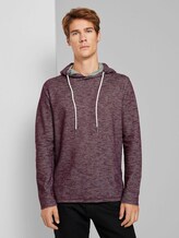 Meliertes Langarmshirt mit Kapuze - Männer - Dusty Wildberry Red Meliertes Langarmshirt mit Kapuze - Männer - Dusty Wildberry Red - 1 - TOM TAILOR
