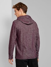 Meliertes Langarmshirt mit Kapuze - Männer - Dusty Wildberry Red Meliertes Langarmshirt mit Kapuze - Männer - Dusty Wildberry Red - 2 - TOM TAILOR