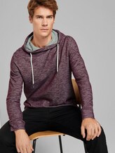Meliertes Langarmshirt mit Kapuze - Männer - Dusty Wildberry Red Meliertes Langarmshirt mit Kapuze - Männer - Dusty Wildberry Red - 5 - TOM TAILOR
