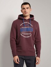 Hoodie mit Print - Männer - Dusty Wildberry Red Hoodie mit Print - Männer - Dusty Wildberry Red - 1 - TOM TAILOR
