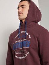 Hoodie mit Print - Männer - Dusty Wildberry Red Hoodie mit Print - Männer - Dusty Wildberry Red - 9 - TOM TAILOR