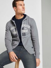Sweatjacke mit Print - Männer - Middle Grey Melange Sweatjacke mit Print - Männer - Middle Grey Melange - 5 - TOM TAILOR