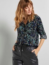 Gemusterte Henley Bluse - Frauen - black floral design Gemusterte Henley Bluse - Frauen - black floral design - 5 - TOM TAILOR