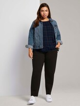 3/4-Arm Shirt im Materialmix - Frauen - navy bold printed check 3/4-Arm Shirt im Materialmix - Frauen - navy bold printed check - 3 - My True Me