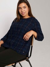 3/4-Arm Shirt im Materialmix - Frauen - navy bold printed check 3/4-Arm Shirt im Materialmix - Frauen - navy bold printed check - 5 - My True Me