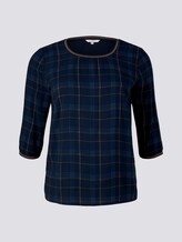 3/4-Arm Shirt im Materialmix - Frauen - navy bold printed check 3/4-Arm Shirt im Materialmix - Frauen - navy bold printed check - 7 - My True Me