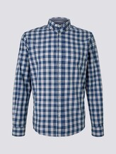 Klassisches Karohemd - Männer - navy offwhite space yarn check Klassisches Karohemd - Männer - navy offwhite space yarn check - 7 - TOM TAILOR