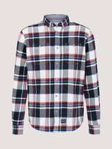 Kariertes Hemd mit Brusttaschen - Männer - off white navy check Kariertes Hemd mit Brusttaschen - Männer - off white navy check - 7 - TOM TAILOR