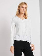 Langarmshirt im Materialmix - Frauen - Whisper White Langarmshirt im Materialmix - Frauen - Whisper White - 1 - TOM TAILOR