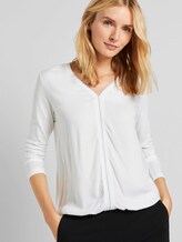 Langarmshirt im Materialmix - Frauen - Whisper White Langarmshirt im Materialmix - Frauen - Whisper White - 5 - TOM TAILOR