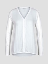 Langarmshirt im Materialmix - Frauen - Whisper White Langarmshirt im Materialmix - Frauen - Whisper White - 7 - TOM TAILOR